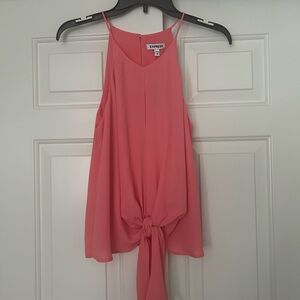 Express Pink Tie Front Camisole Tank Top